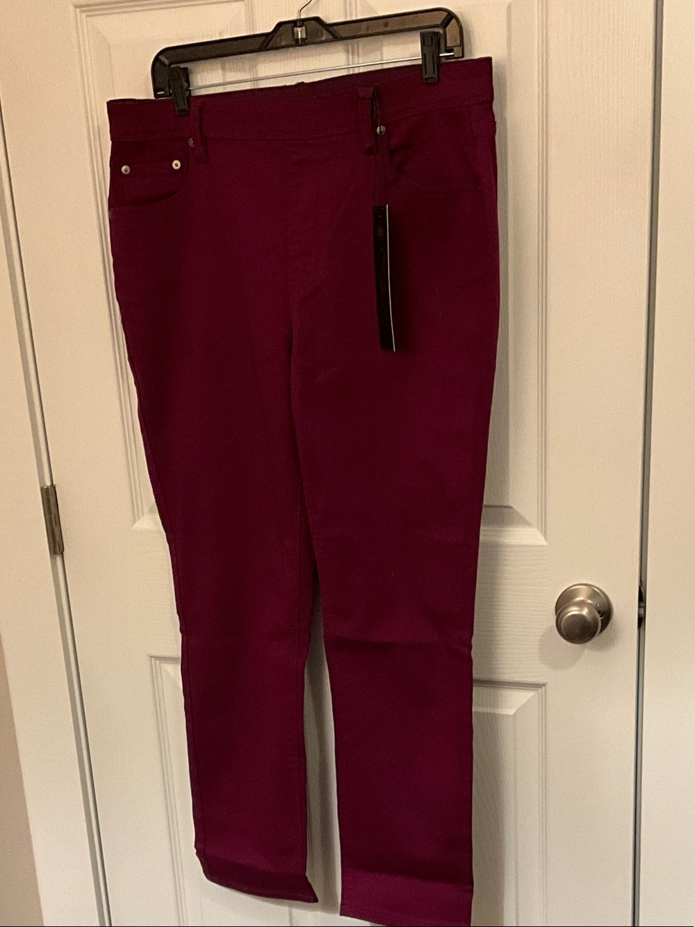 DG2 by Diane Gilman Plum Skinny Ankle Pants